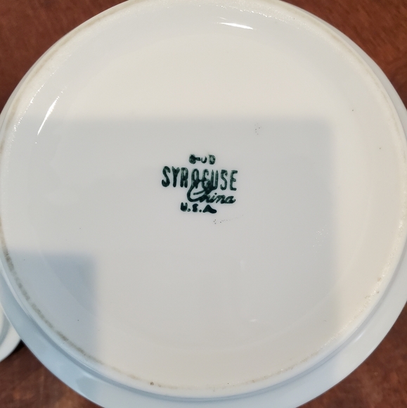 Vintage 1950s Whitfield (White Body) by Syracuse Creamer, Sugar & Butter Set - Picture 13 of 14